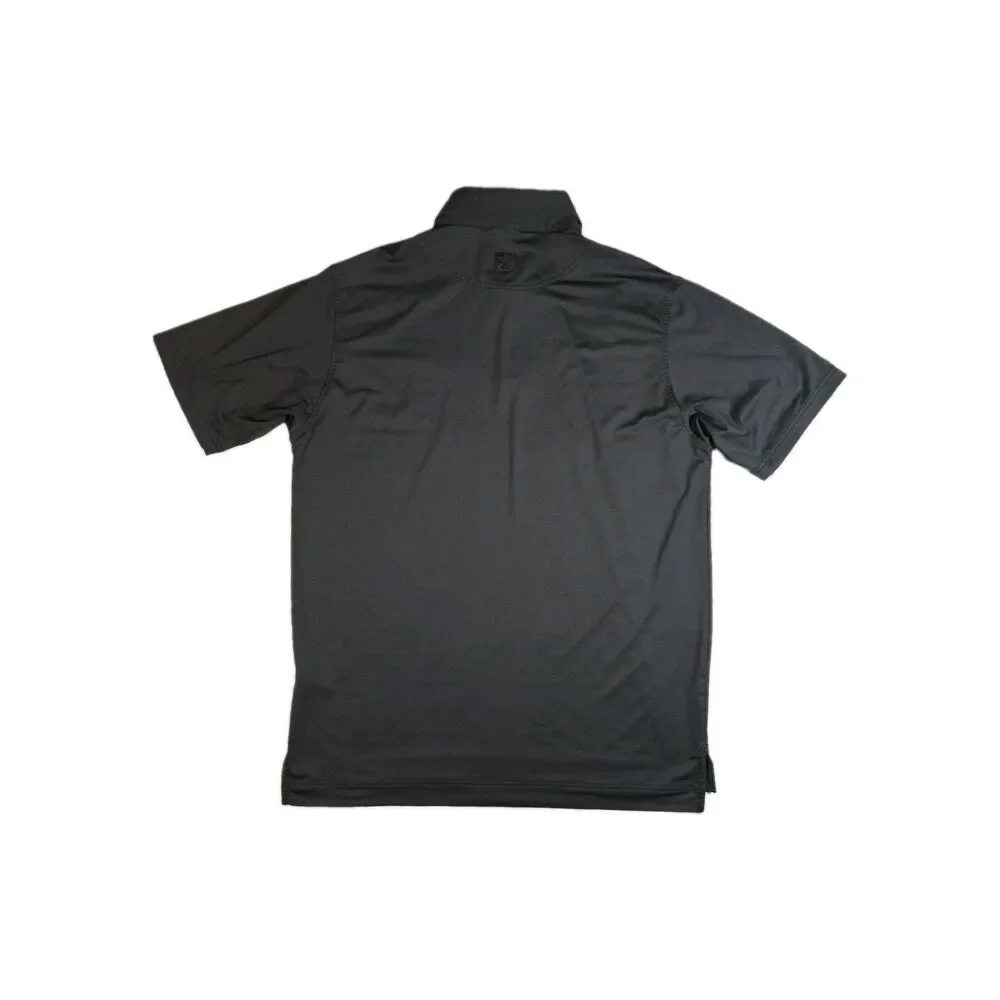 FootJoy FJ Mens Large Golf Polo Shirt Solid Black Short Sleeve Performance
